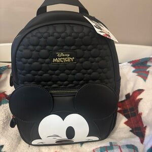 Disney Black Quilted Mickey Mouse Backpack